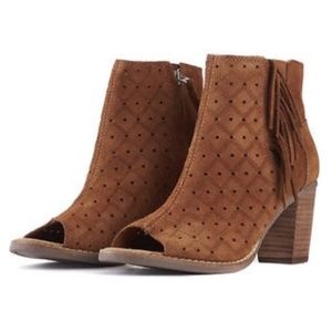 TOMS Majorca Cinnamon Bootie with Fringe